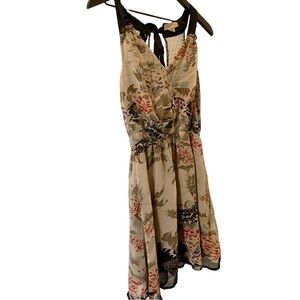 Anthropologie Staring at Stars Floral Lace Tie V-Neck Dress - Women’s Small